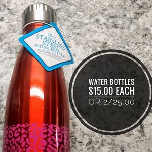 Stainless Steel Water Bottle Red Pink Leopard 18oz